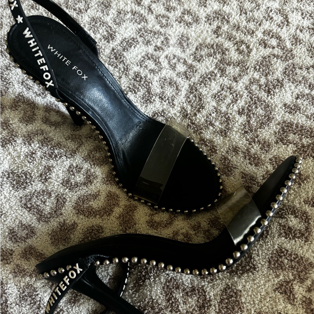 White Fox Strap Heels